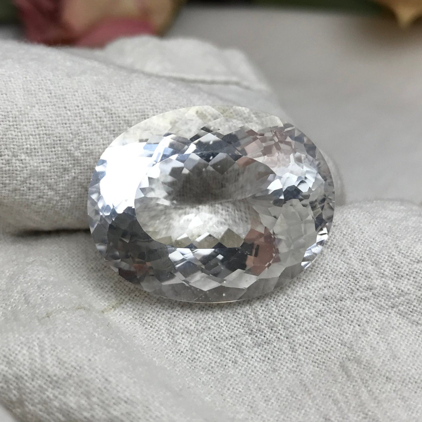 54 Carat Quartz 28x22mm Oval Cut Loose Gem, Large Gemstone, Big Faceted Stone