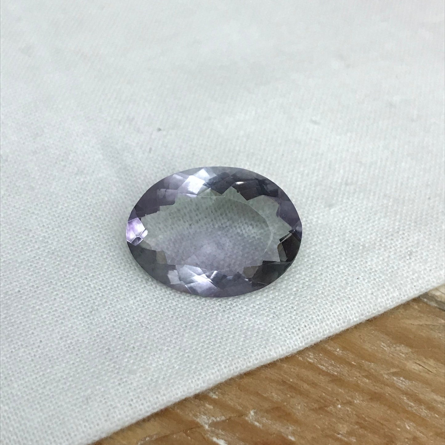 Purple Grey Fluorite 19.2x14.3mm Oval Cut 15.64 Carat, Faceted Loose Bi-Color Fluorite, 19x14mm Purple & Green