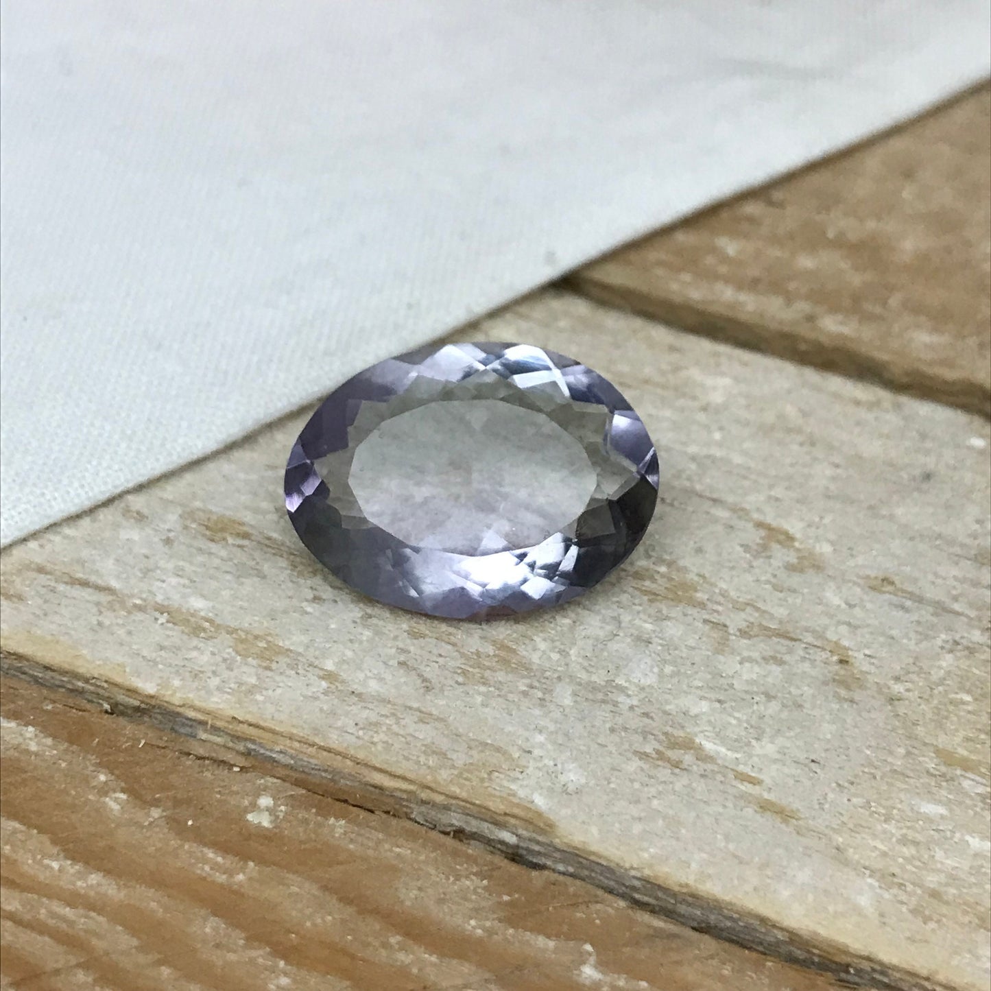 Purple Grey Fluorite 19.2x14.3mm Oval Cut 15.64 Carat, Faceted Loose Bi-Color Fluorite, 19x14mm Purple & Green