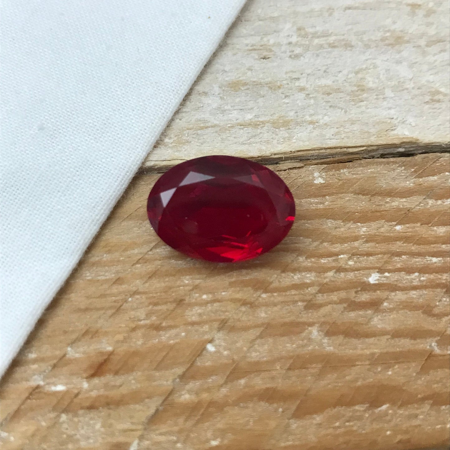 18x13mm Lab Ruby 15.14 Ct Oval Cut Loose Synthetic Ruby, Faceted July Birthstone