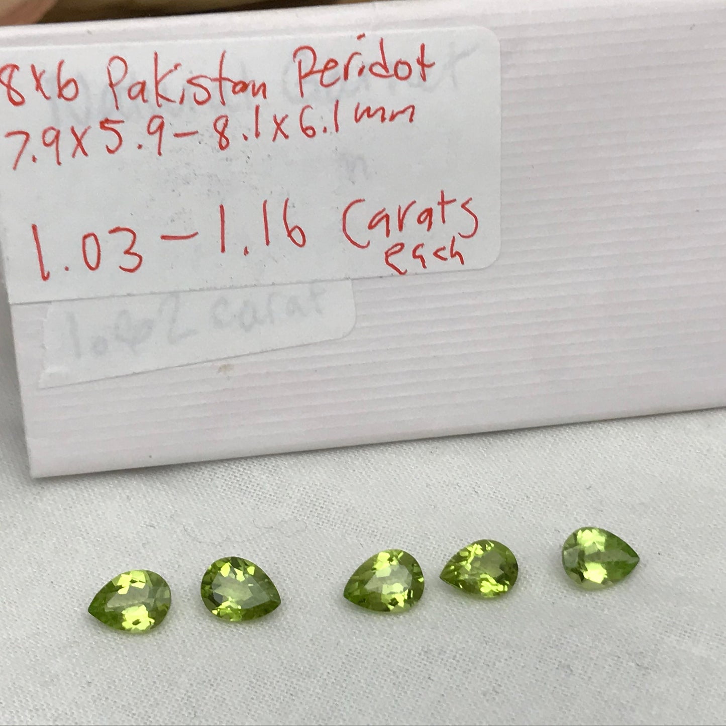 One- 8x6mm Green Peridot Pear Cut, Approx. 1 carat Loose Natural Gem, August Birthstone, Faceted Natural Peridot, Chrysolite, Olivine