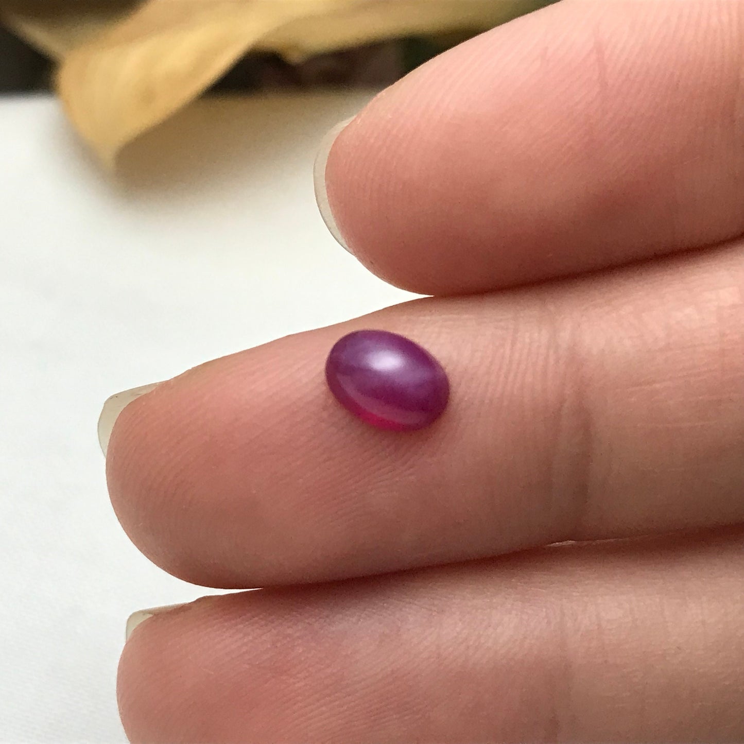 7x5mm Oval cut Lab Star Ruby/Sapphire, 1 carat Synthetic Corundum Cabochon