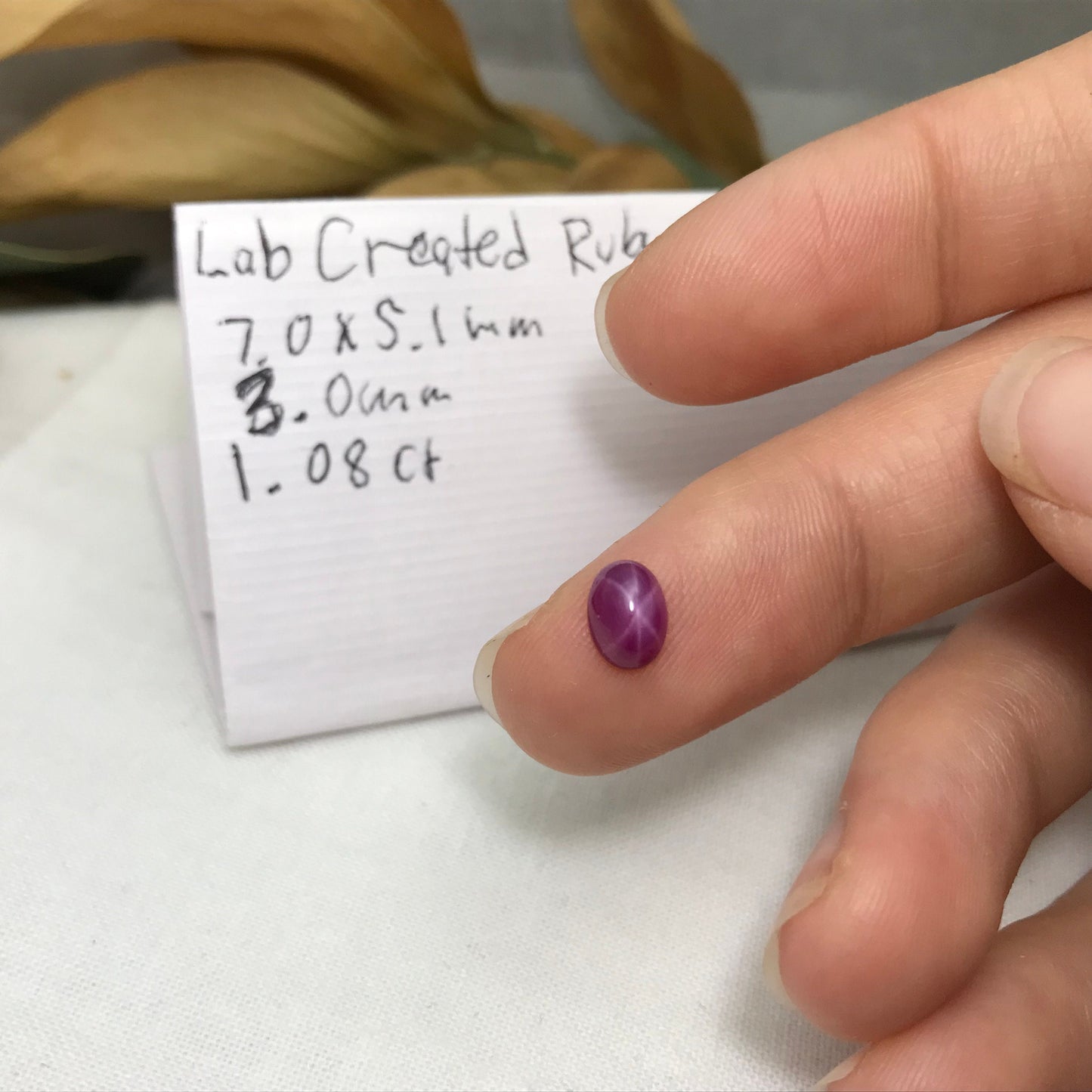 7x5mm Oval cut Lab Star Ruby/Sapphire, 1 carat Synthetic Corundum Cabochon