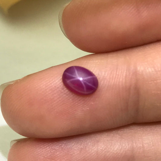 7x5mm Oval cut Lab Star Ruby/Sapphire, 1 carat Synthetic Corundum Cabochon