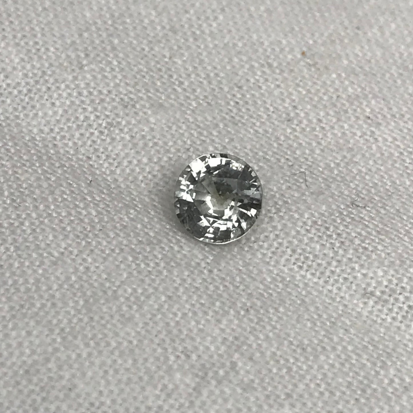 5.2mm Round Natural Light Sapphire 0.76 carat, Faceted Loose Gemstone Very Light Green, 5mm