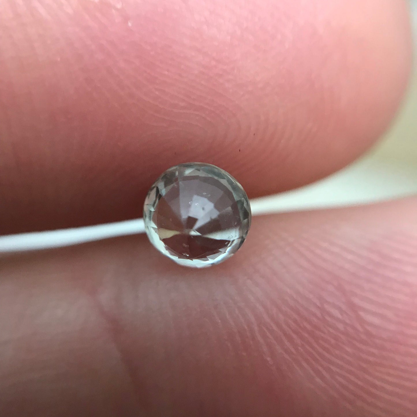 5.2mm Round Natural Light Sapphire 0.76 carat, Faceted Loose Gemstone Very Light Green, 5mm