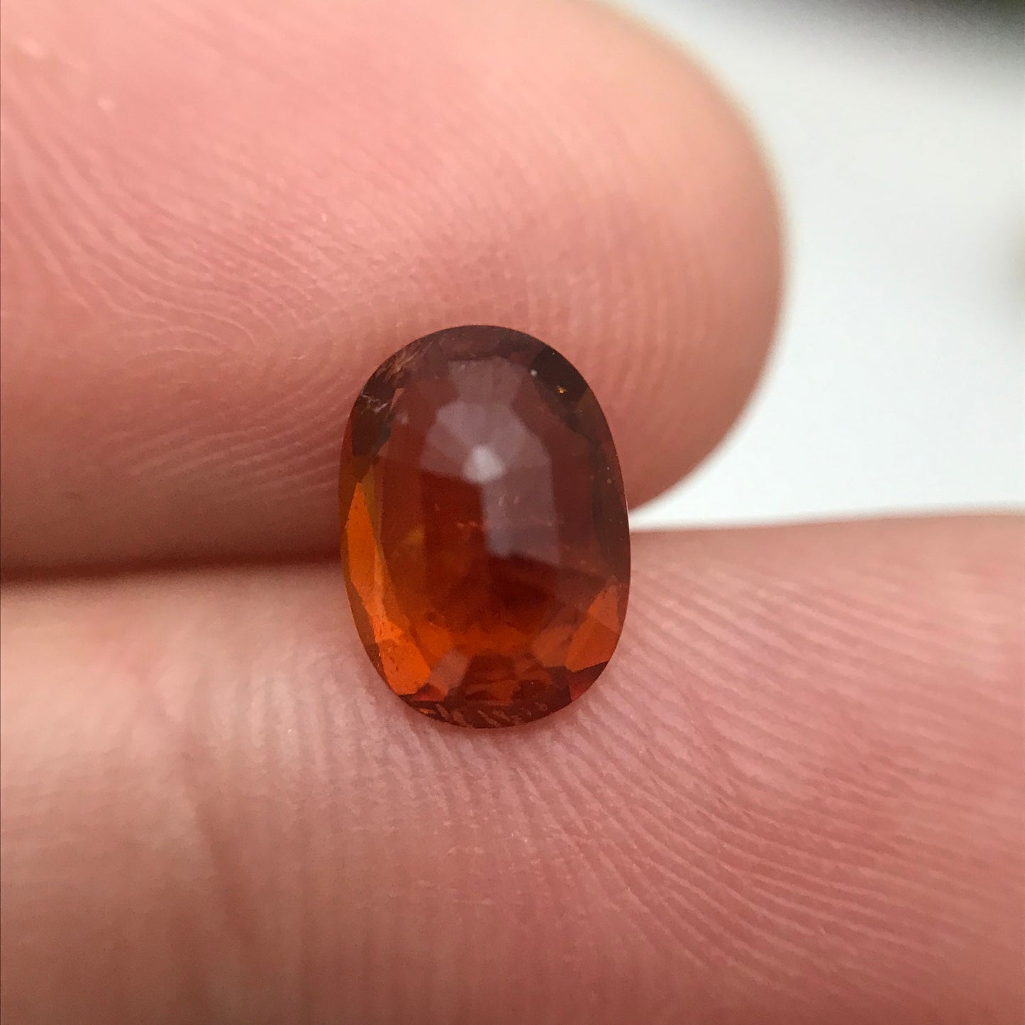 1.72 carat Natural Orange Spessartite Garnet, 8.5x6mm Red Orange Red Faceted Garnet
