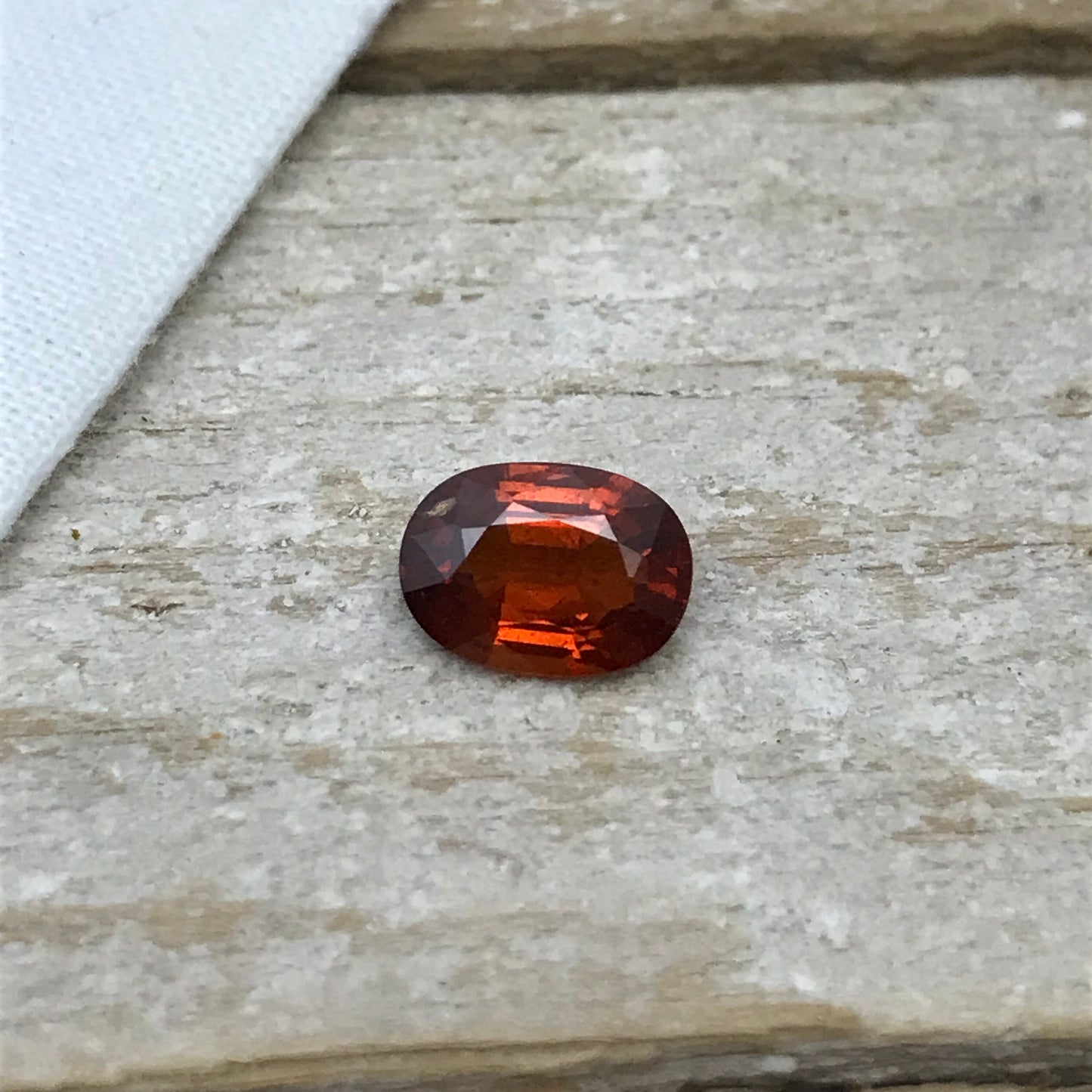 1.72 carat Natural Orange Spessartite Garnet, 8.5x6mm Red Orange Red Faceted Garnet