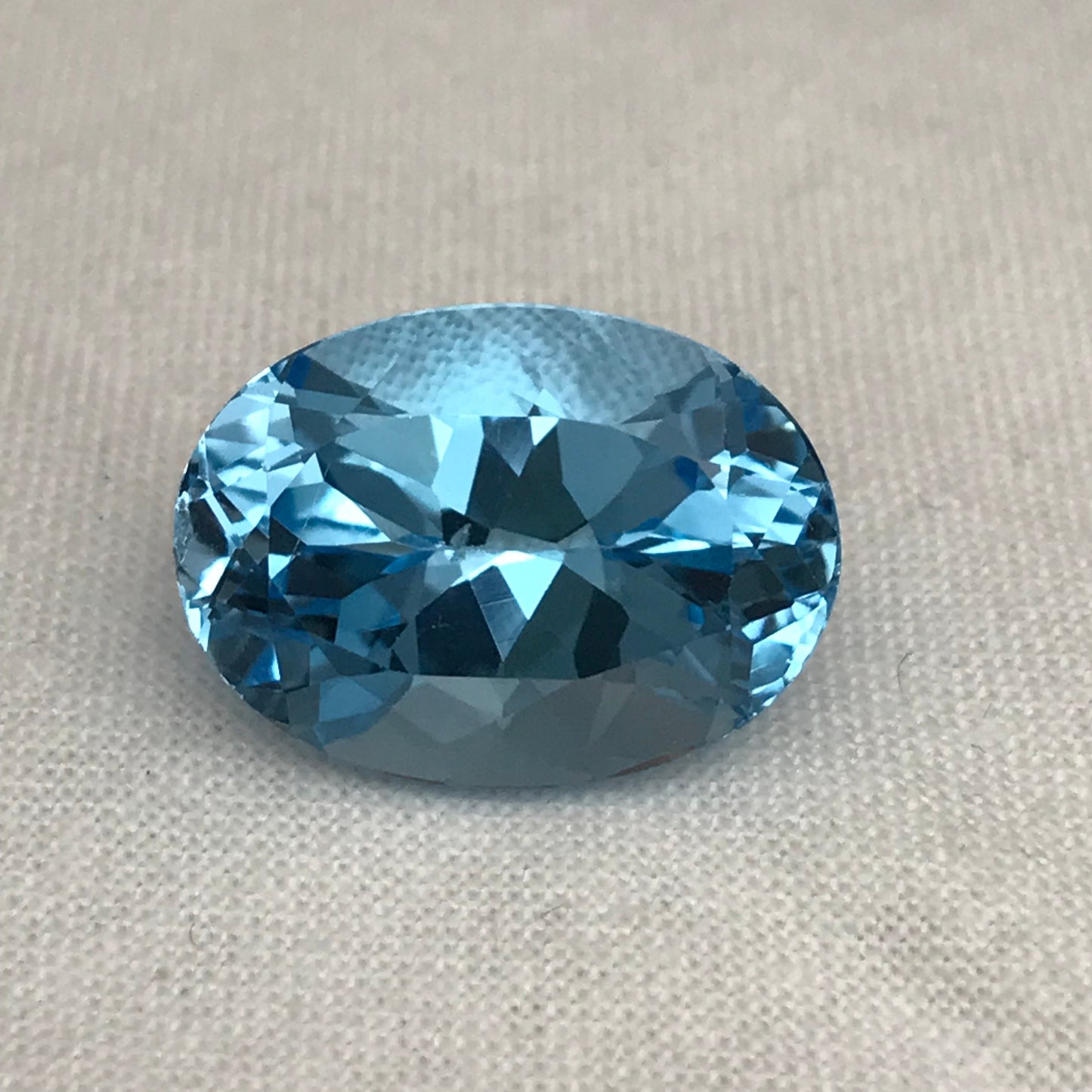 18 carat Blue Topaz -Chipped, 18x13mm Oval Worn Faceted Discount Gemstone, Reclaimed/Recycled Imperfect Gem,