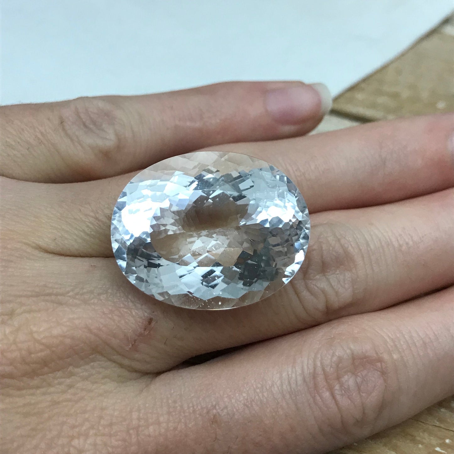 54 Carat Quartz 28x22mm Oval Cut Loose Gem, Large Gemstone, Big Faceted Stone