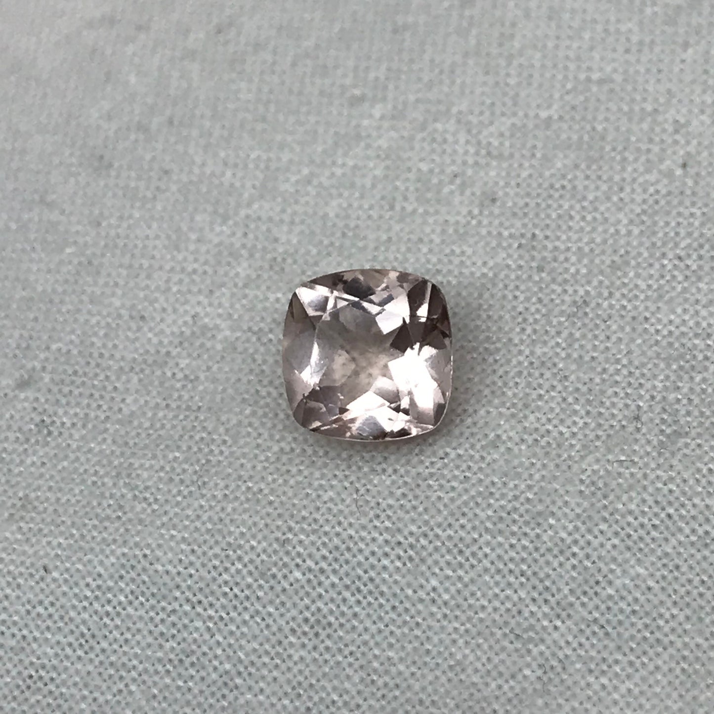 8mm Morganite Square Cushion Cut, 2 carat Peachy Pink Loose Faceted Gemstone