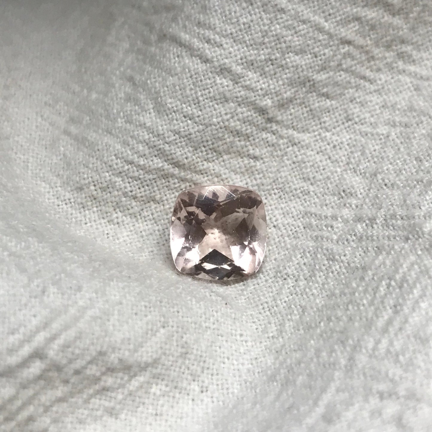 8mm Morganite Square Cushion Cut, 2 carat Peachy Pink Loose Faceted Gemstone