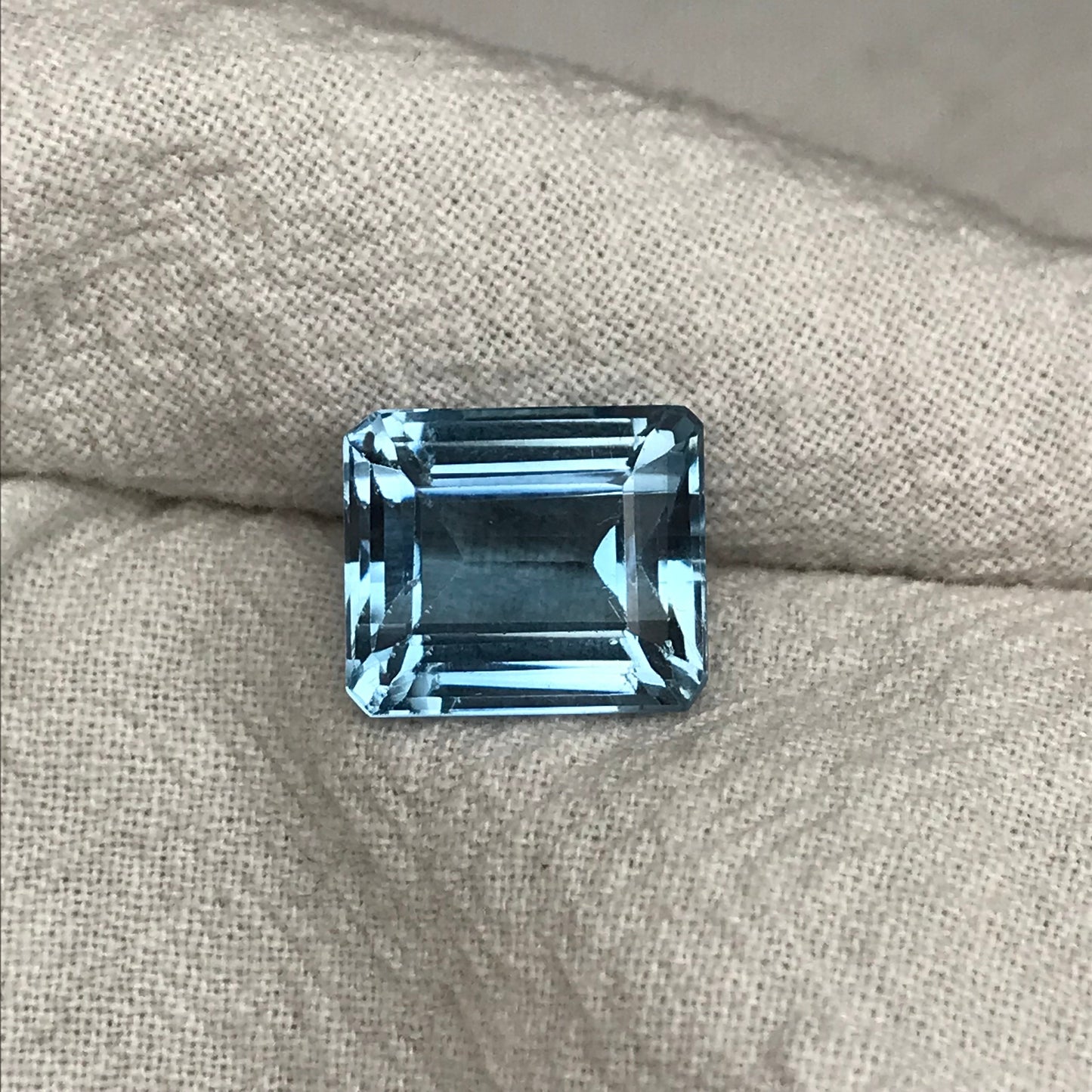 12.27 carat Light Blue Topaz, 12.6x10.7mm Faceted Gemstone, Recycled Gems