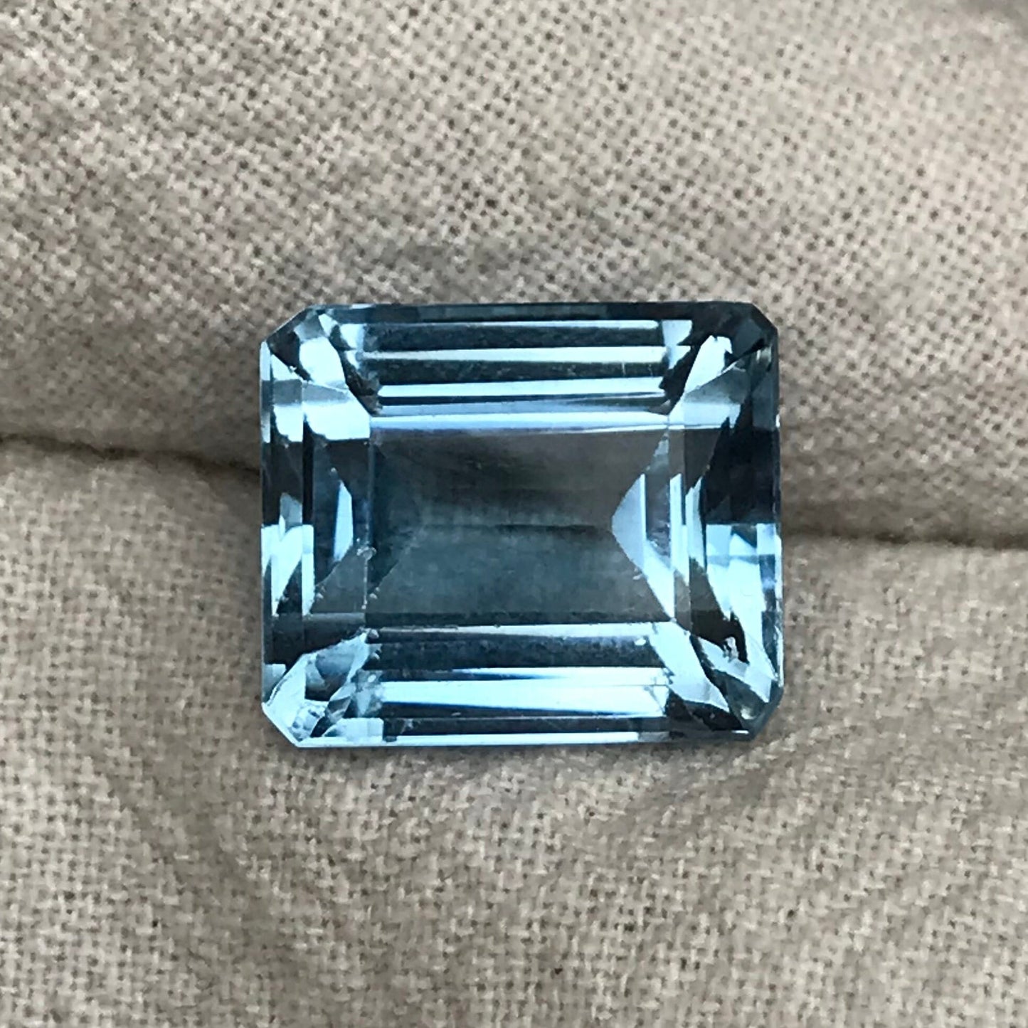 12.27 carat Light Blue Topaz, 12.6x10.7mm Faceted Gemstone, Recycled Gems