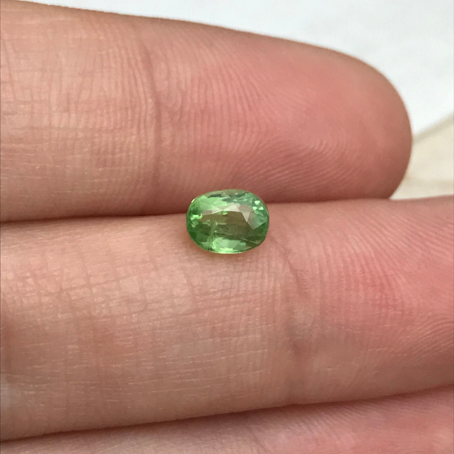 1 carat Tsavorite Garnet 6x4.5mm Faceted Oval cut, Natural Loose Mint Green Garnet