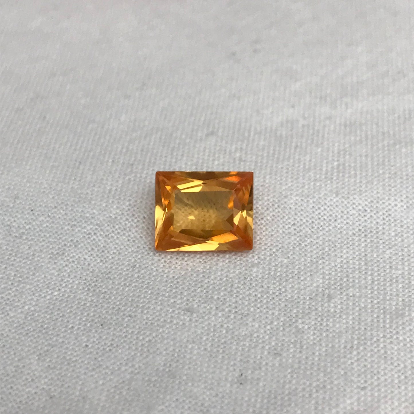 10x8mm Orange Lab Sapphire 3.79 Carat Rectangle Cut
