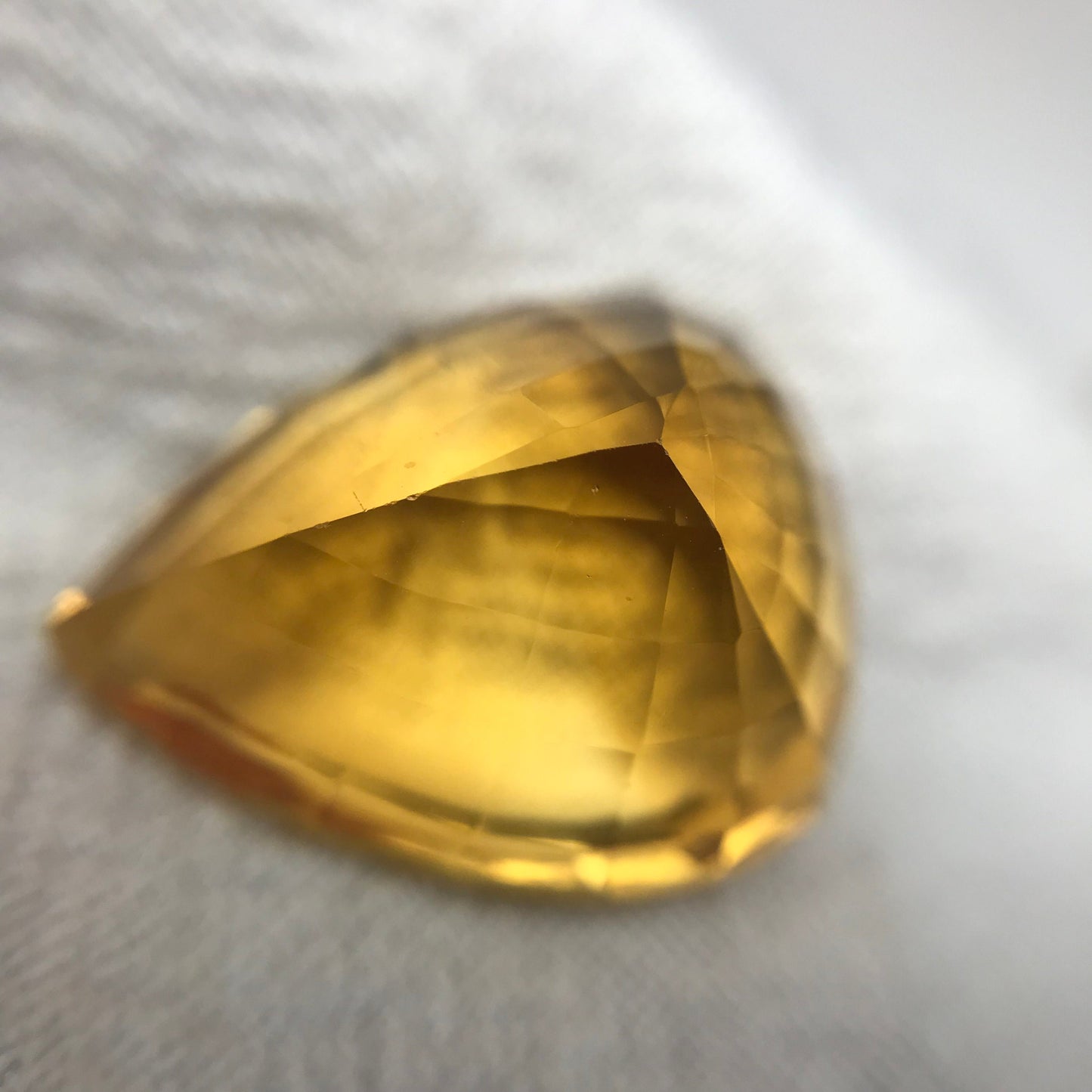 19 Carat Golden Citrine 19.9x15.75mm Pear Cut, Faceted Loose Orange Yellow Quartz