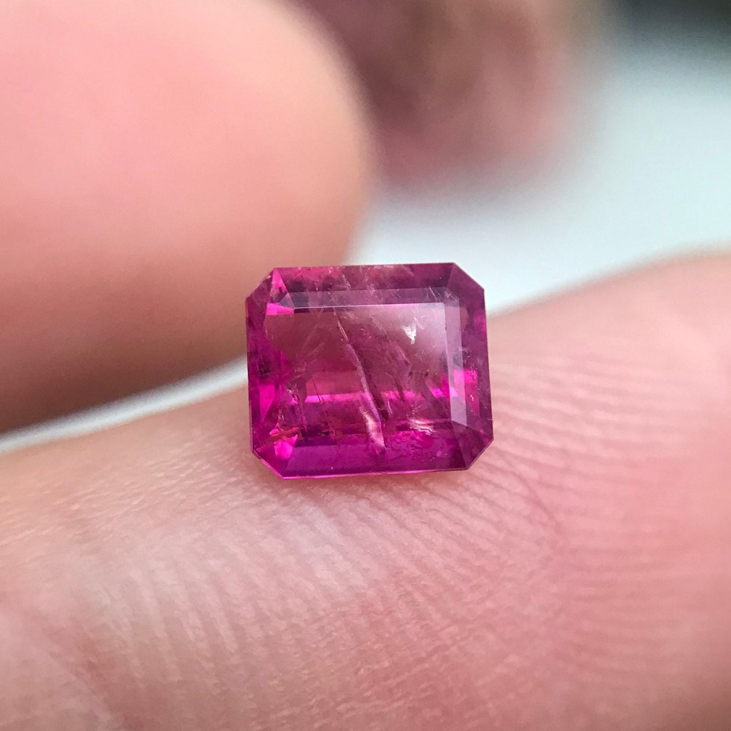 0.61 Carat Natural Red Beryl 5.75x5mm Emerald Cut, Wah Wah Utah Red Beryl, Bixbite