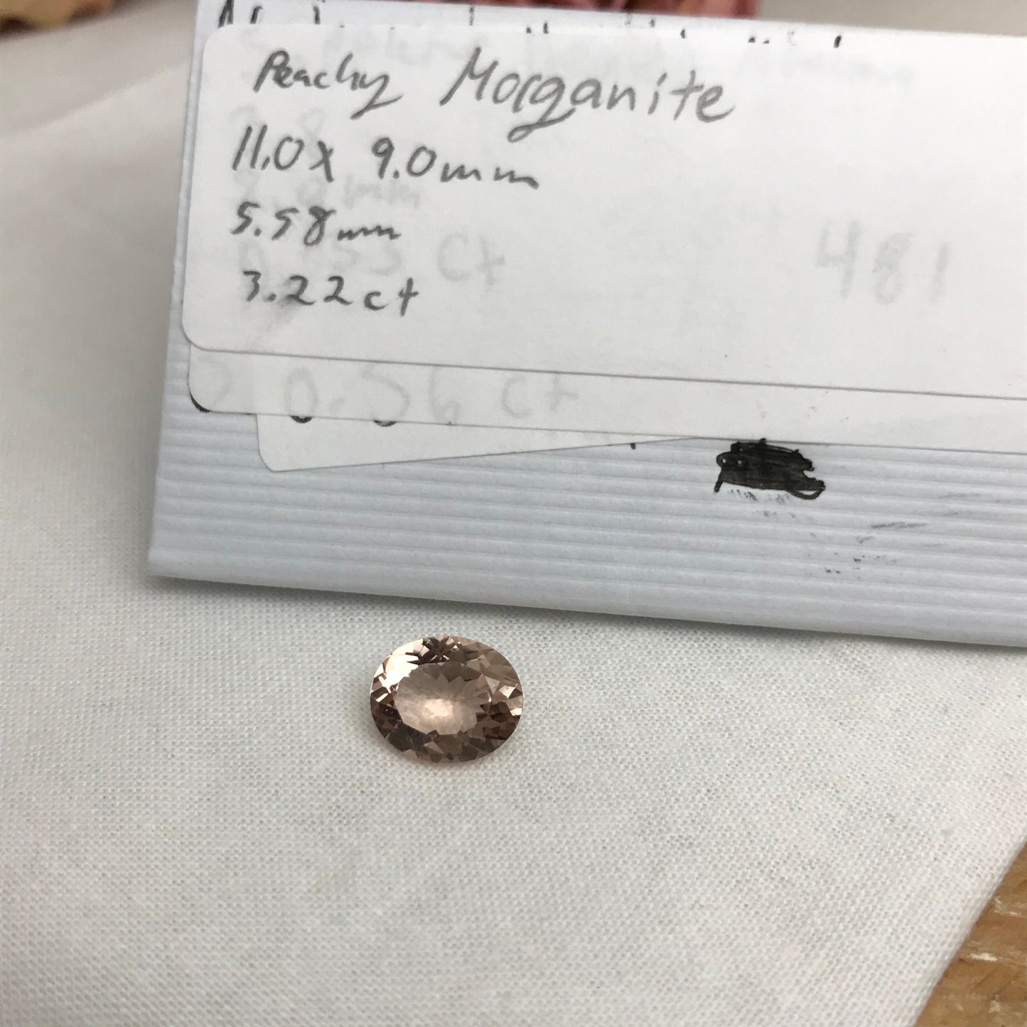 11x9mm Peach Morganite 3.22 Carat Oval Cut, Faceted Loose Gemstone