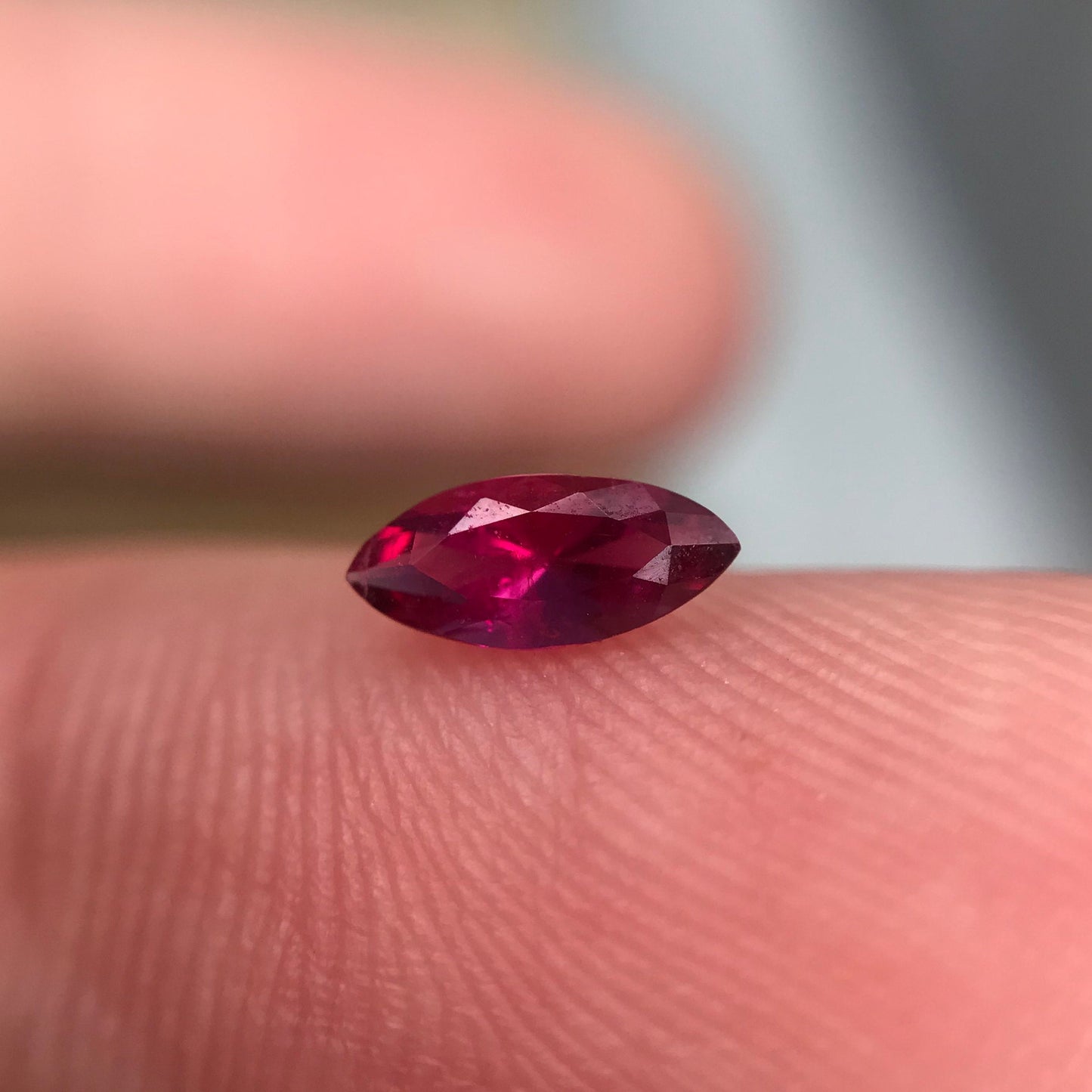 0.21 Carat Red Beryl 6.4x2.8mm Marquise Cut, Faceted Loose Natural Utah Red Beryl, Bixbite,