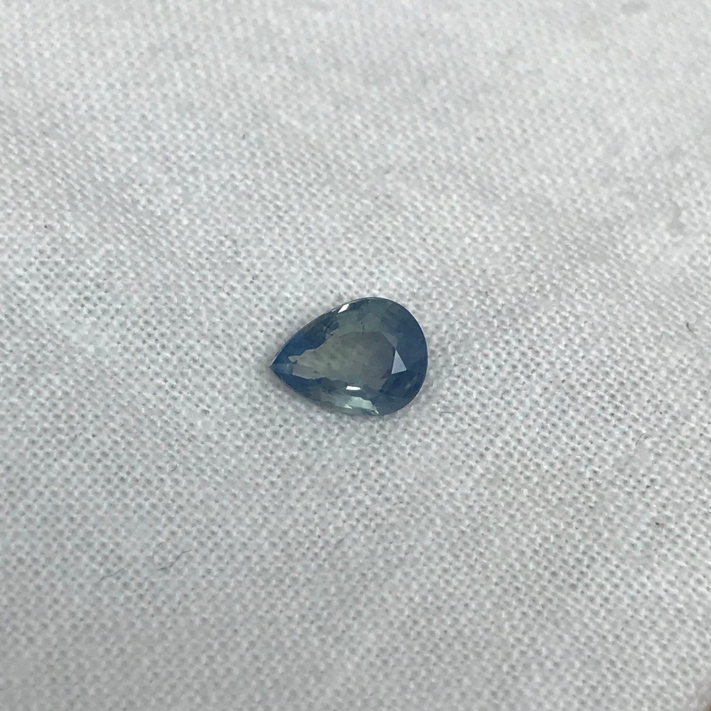 7x5mm Natural Milky Blue Sapphire 0.84 Carat, Silky Sapphire Pear cut