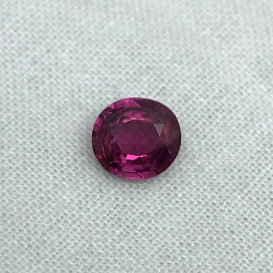 7x6.5mm Natural Rhodolite Garnet, 1.42 carat, Purple Pink Garnet, Faceted Oval Cut