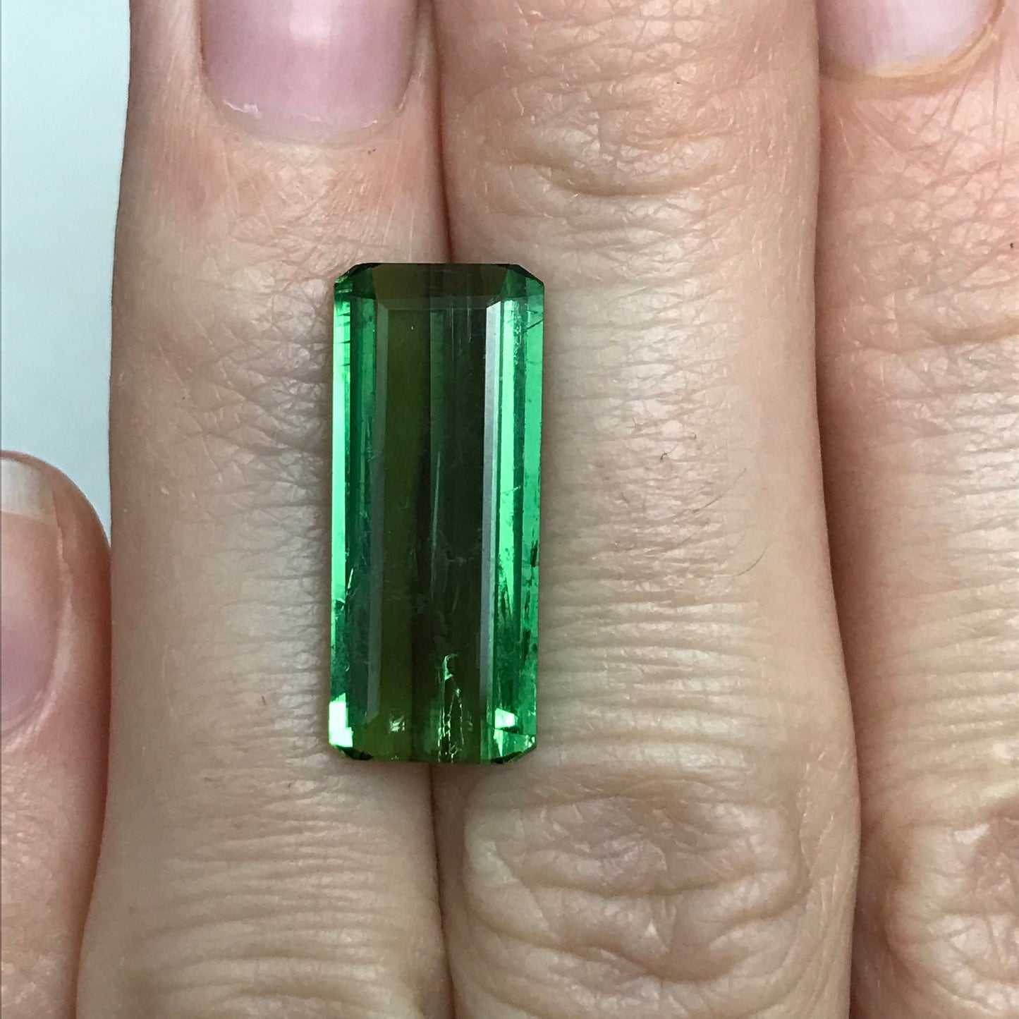 6.93 carat Green Tourmaline 19.6x8mm Octagon Cut Faceted Loose Unmounted Gem Gemstone