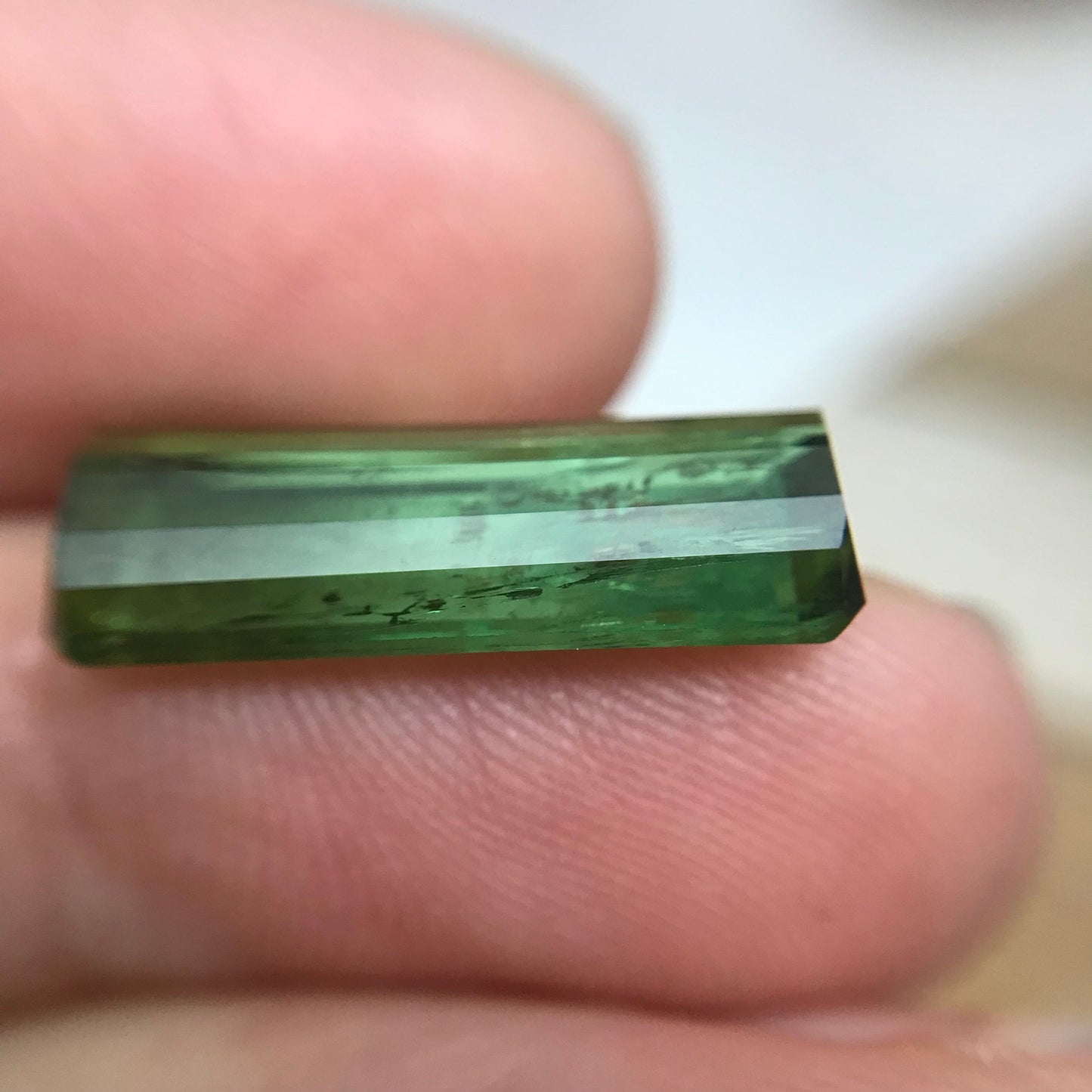 6.93 carat Green Tourmaline 19.6x8mm Octagon Cut Faceted Loose Unmounted Gem Gemstone