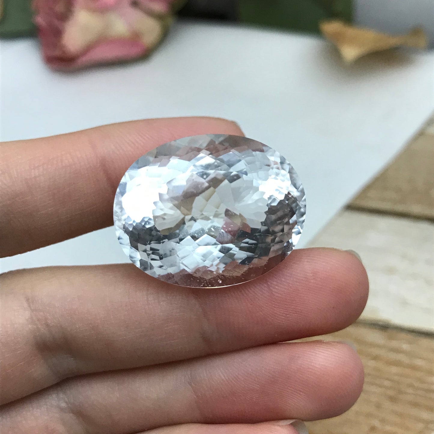 54 Carat Quartz 28x22mm Oval Cut Loose Gem, Large Gemstone, Big Faceted Stone