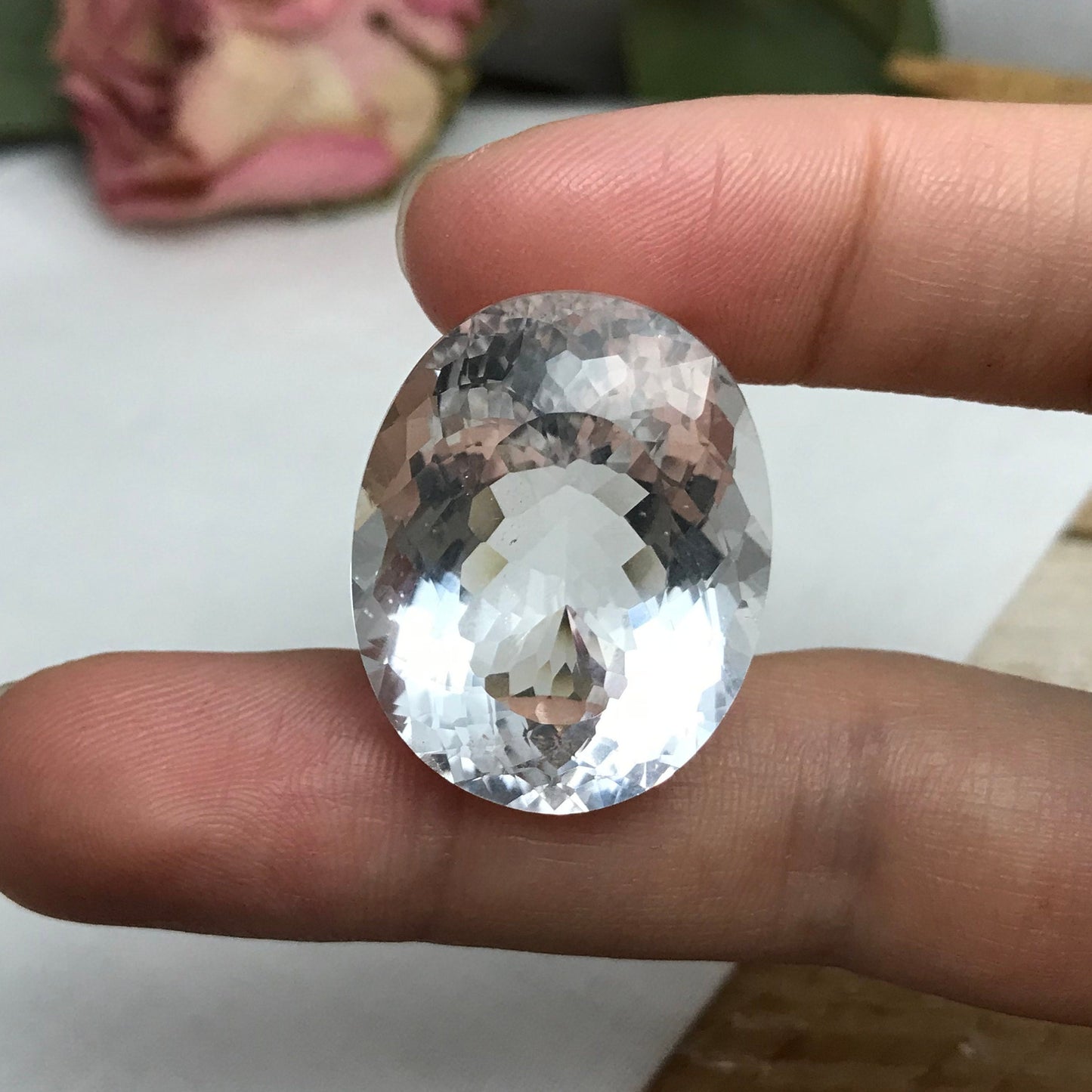 54 Carat Quartz 28x22mm Oval Cut Loose Gem, Large Gemstone, Big Faceted Stone
