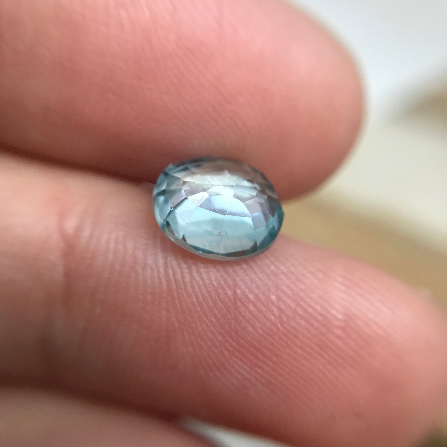 3 carat Blue Green Zircon 8.3x7.1mm Oval Loose Gemstone Sea Blue Zircon, December Birthstone