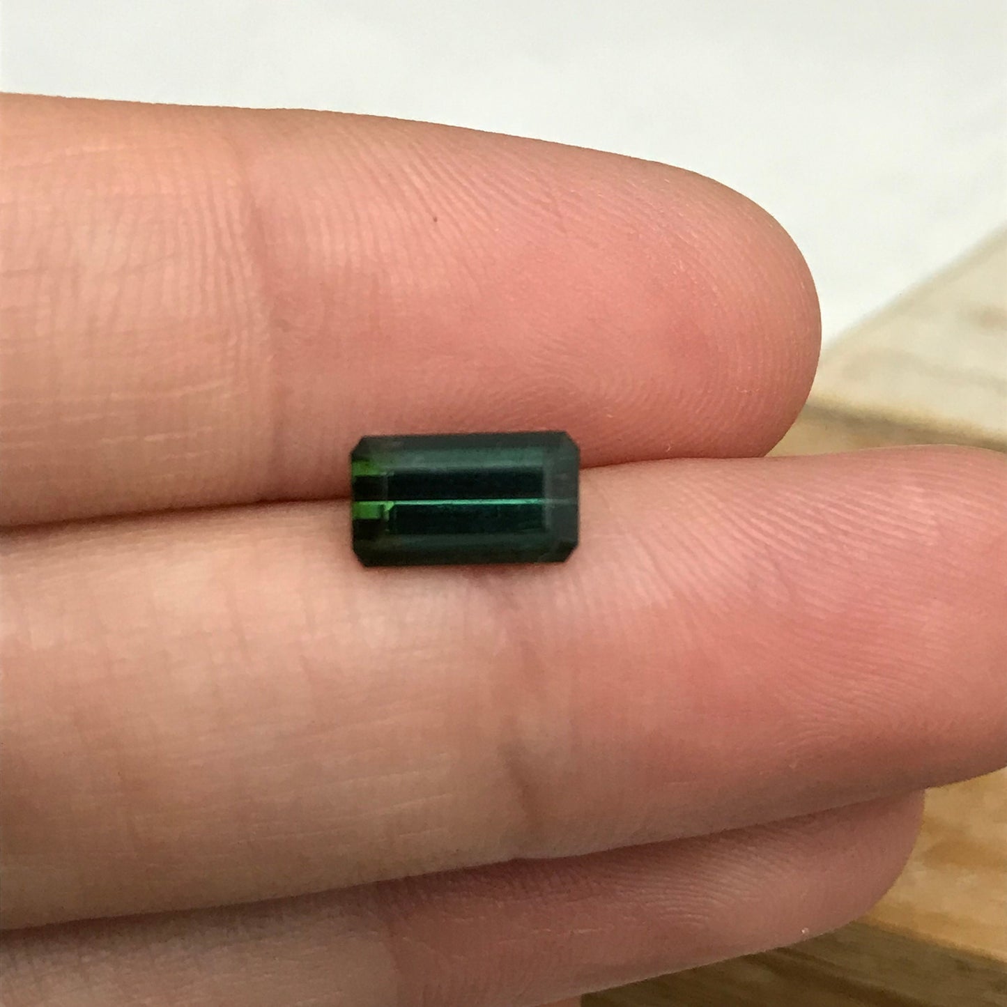 1.38 carat Natural Green Tourmaline 8.5x5mm Octagon Bluish Green
