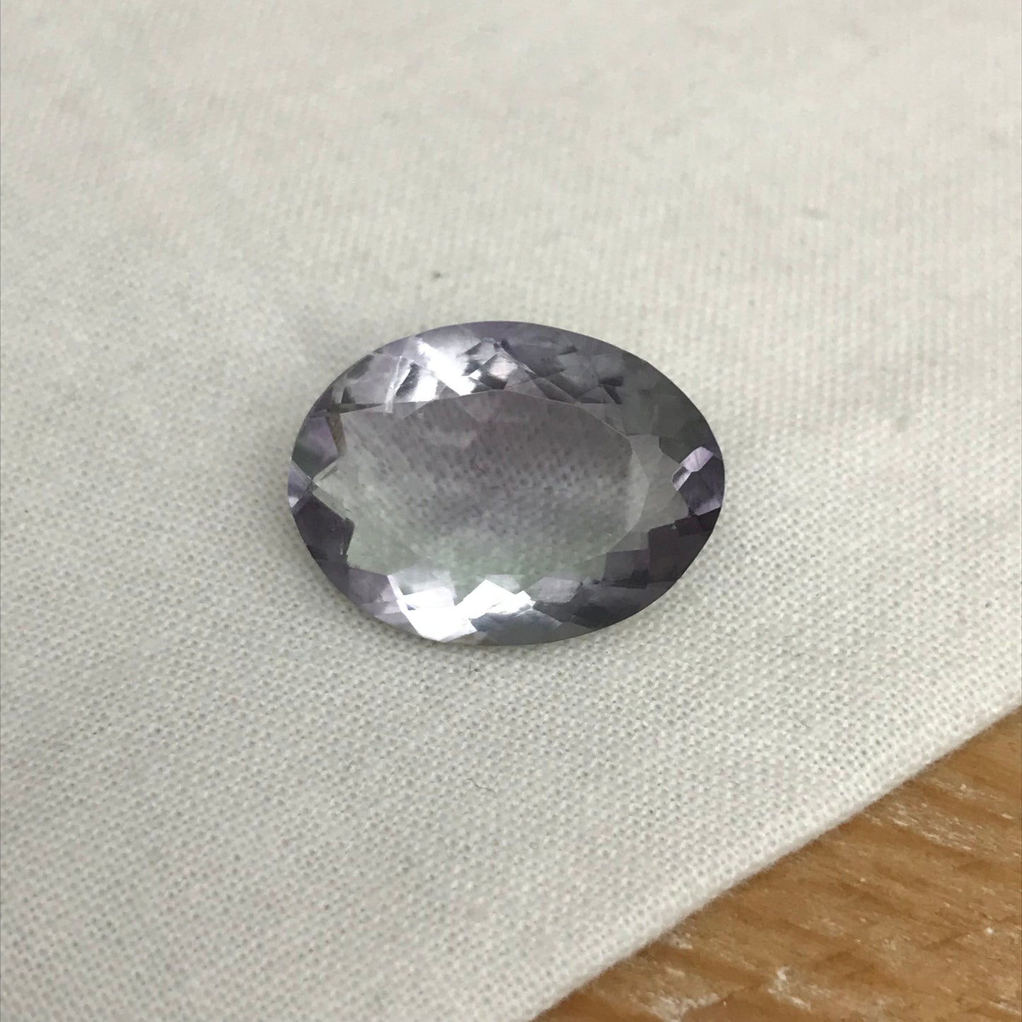 Purple Grey Fluorite 19.2x14.3mm Oval Cut 15.64 Carat, Faceted Loose Bi-Color Fluorite, 19x14mm Purple & Green