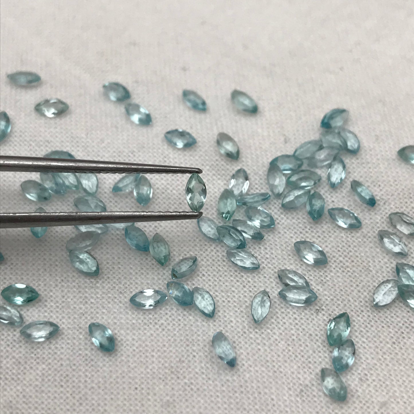One- 4x2mm Blue Apatite Marquise Cut, Blue Seafoam Faceted Loose Gemstone,  Approx. 0.06-0.10 Carat