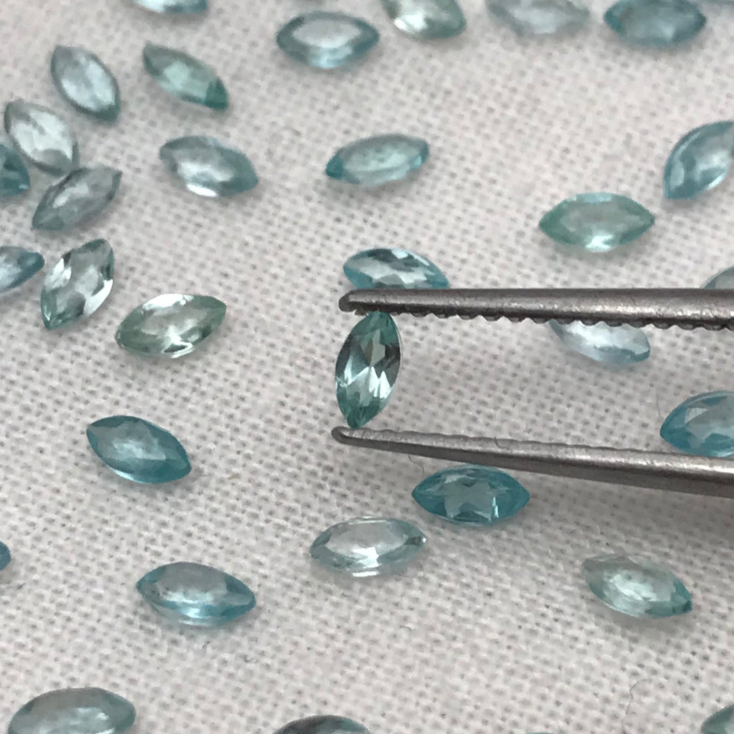 One- 4x2mm Blue Apatite Marquise Cut, Blue Seafoam Faceted Loose Gemstone,  Approx. 0.06-0.10 Carat