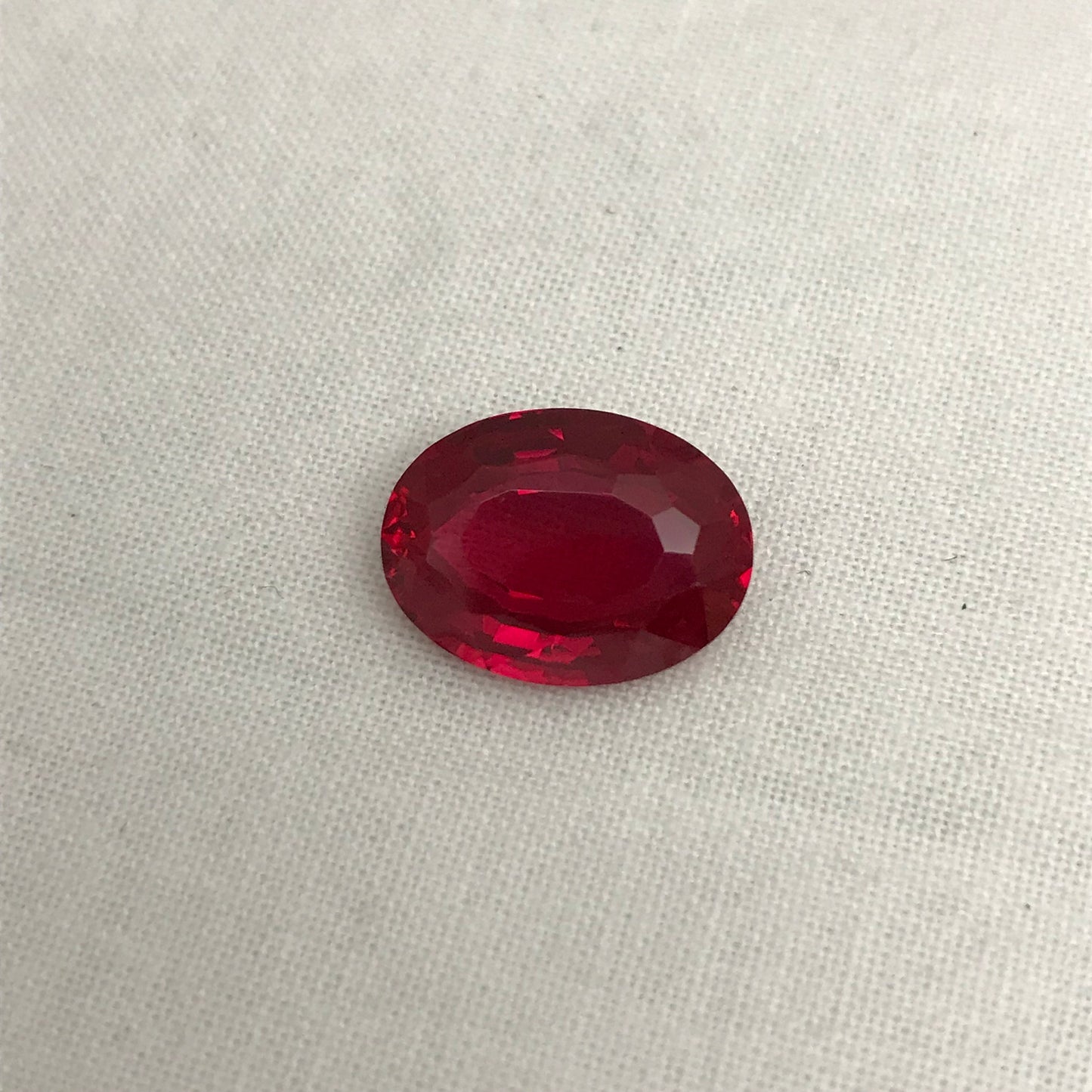 16x12mm Lab Ruby 11.38 Ct Oval Cut Loose Synthetic Ruby, Faceted July Birthstone