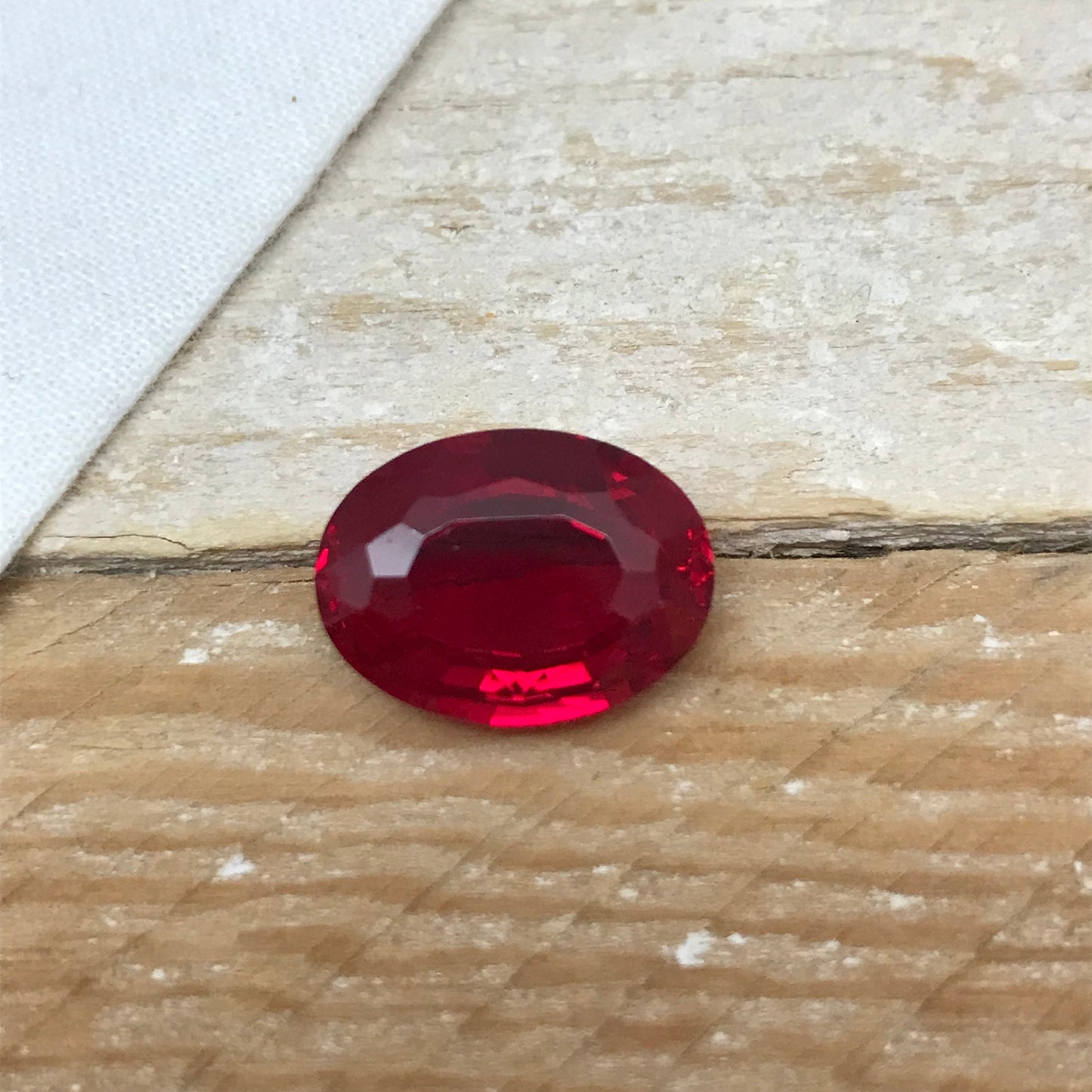 16x12mm Lab Ruby 11.38 Ct Oval Cut Loose Synthetic Ruby, Faceted July Birthstone