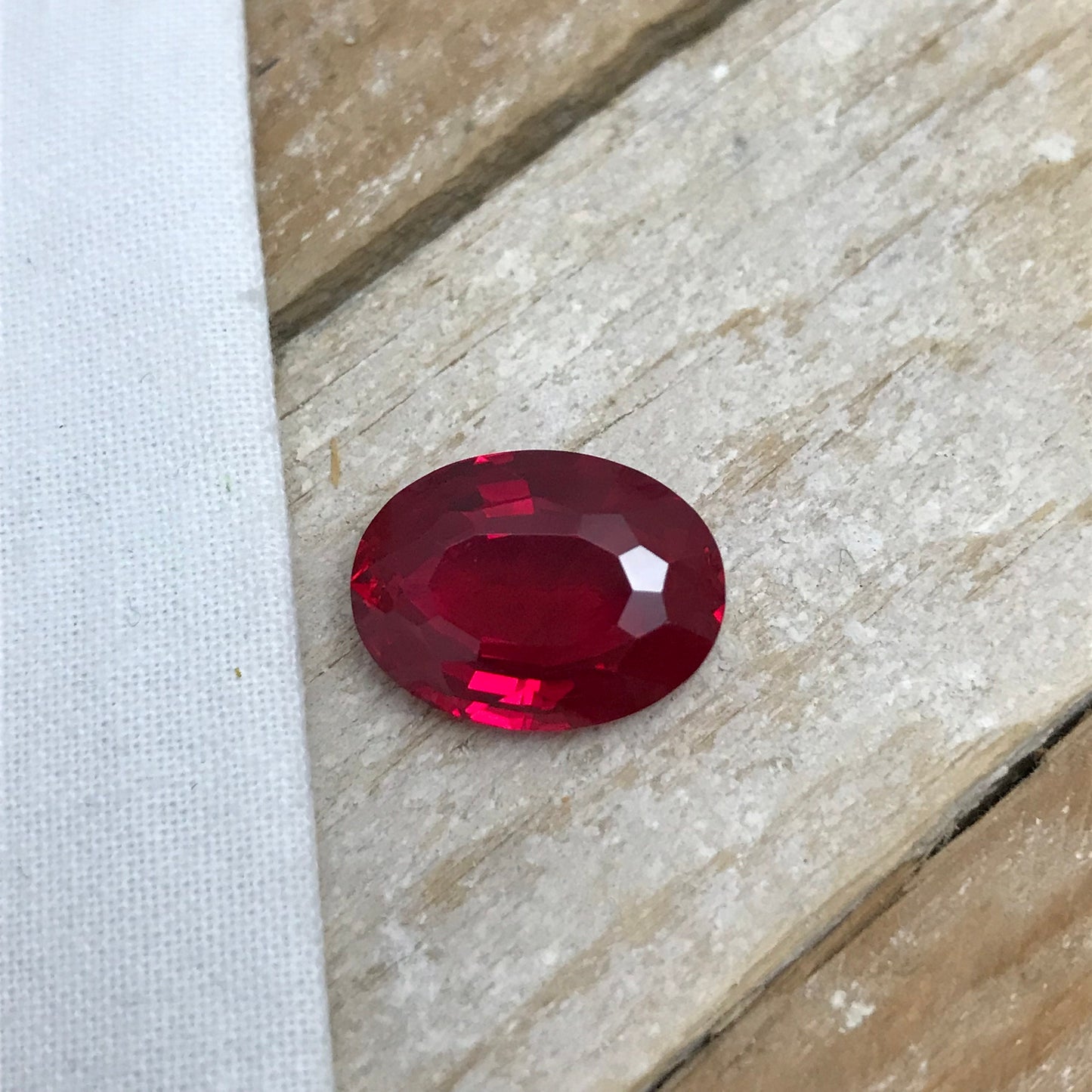 16x12mm Lab Ruby 11.38 Ct Oval Cut Loose Synthetic Ruby, Faceted July Birthstone