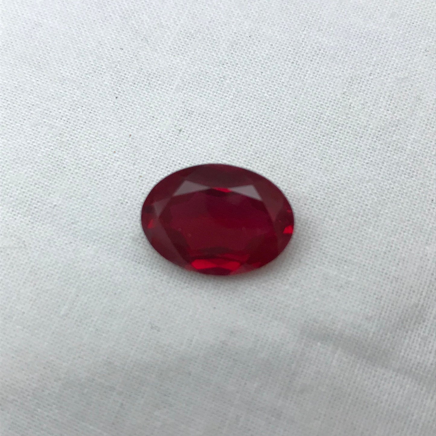 18x13mm Lab Ruby 15.14 Ct Oval Cut Loose Synthetic Ruby, Faceted July Birthstone