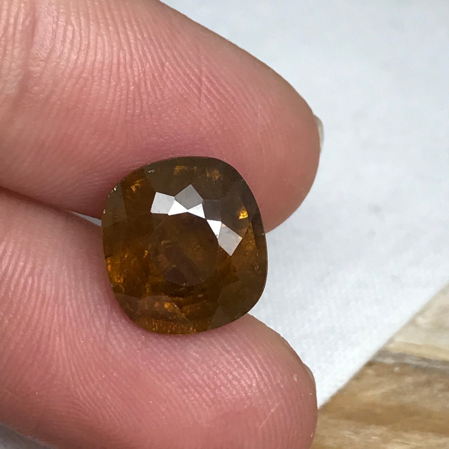 Brownish Yellow Sphene 6.79 Carat 11.7x10.7mm Oval Cut Loose Gemstone