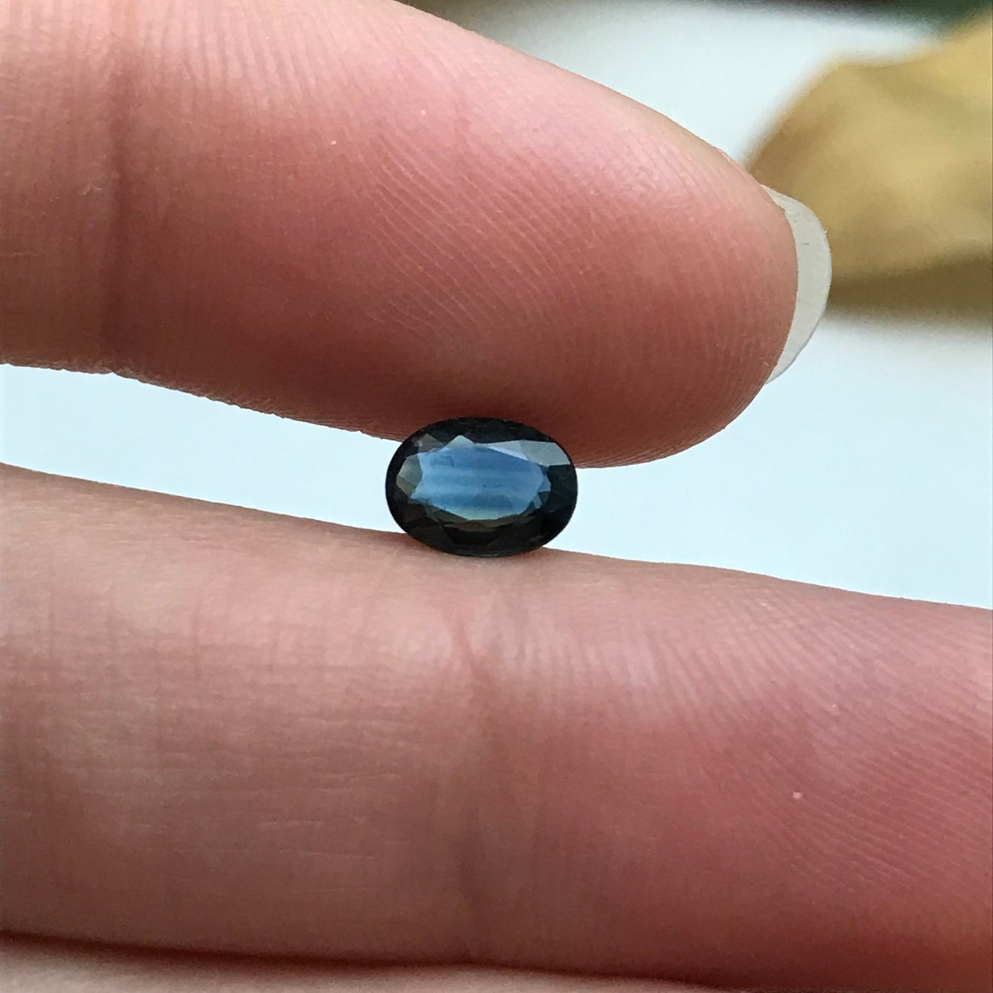 7x5mm Natural Blue Sapphire 0.76 Carats Oval, Recycled/Reclaimed Teal Blue Gemstone, Faceted Loose Recycled Heated Sapphire