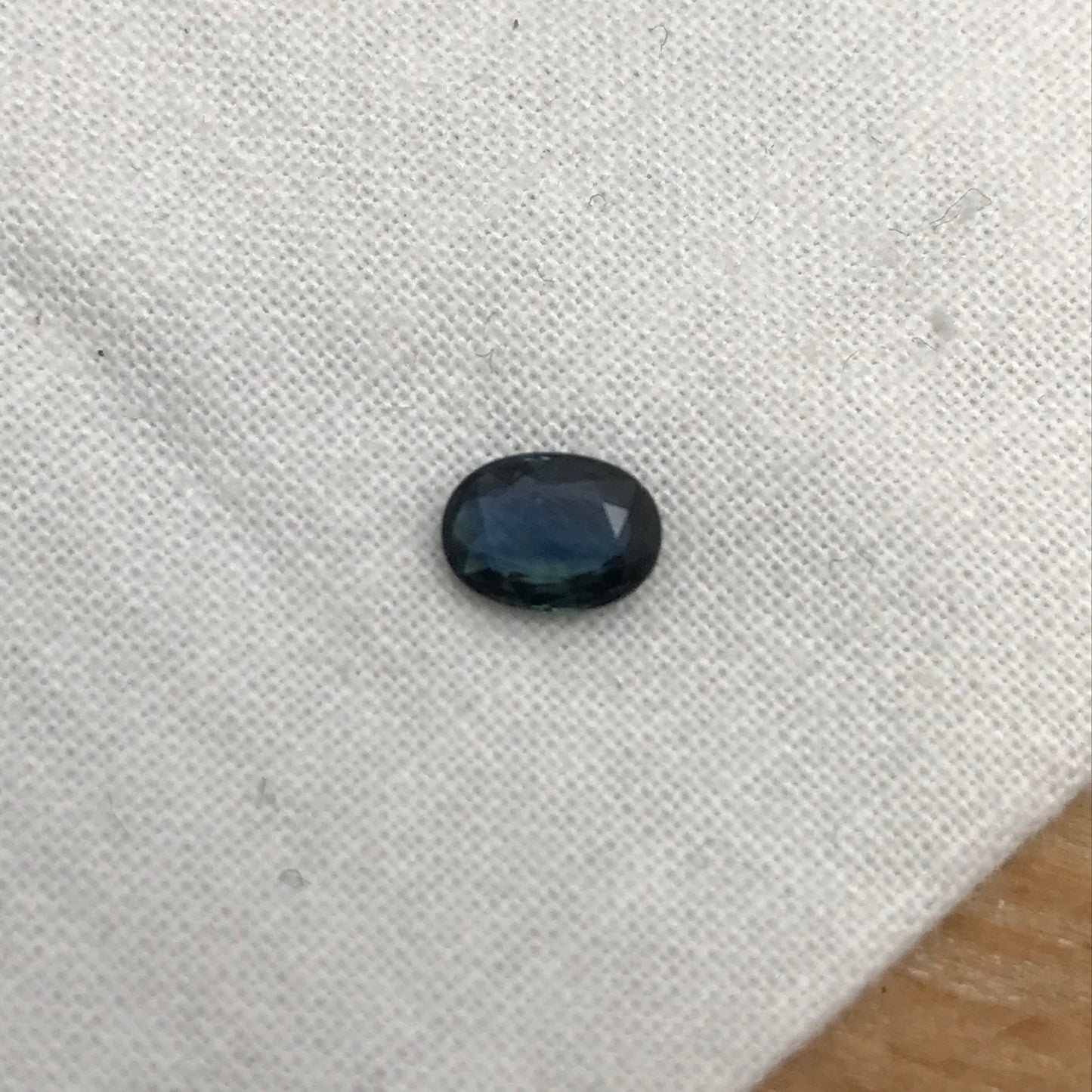 7x5mm Natural Blue Sapphire 0.76 Carats Oval, Recycled/Reclaimed Teal Blue Gemstone, Faceted Loose Recycled Heated Sapphire