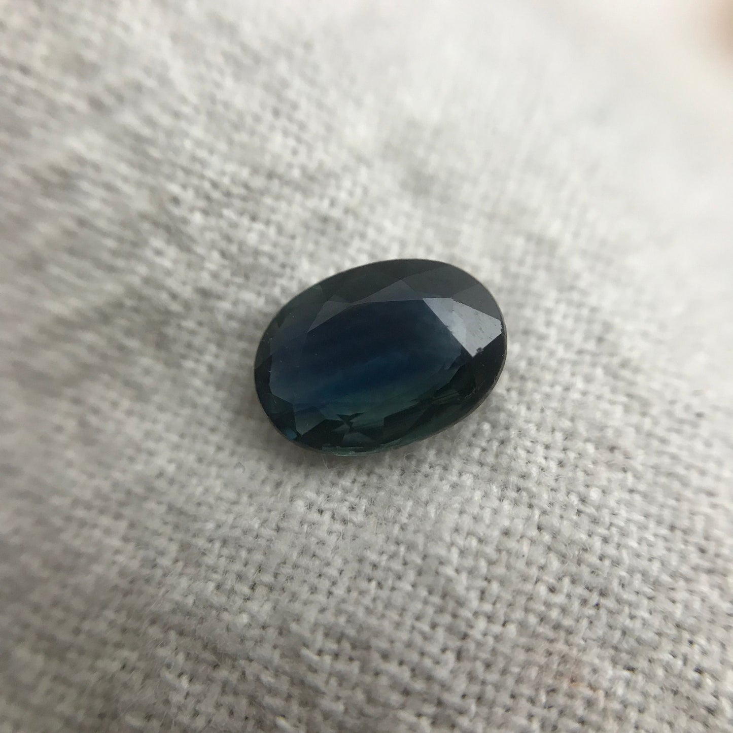 7x5mm Natural Blue Sapphire 0.76 Carats Oval, Recycled/Reclaimed Teal Blue Gemstone, Faceted Loose Recycled Heated Sapphire