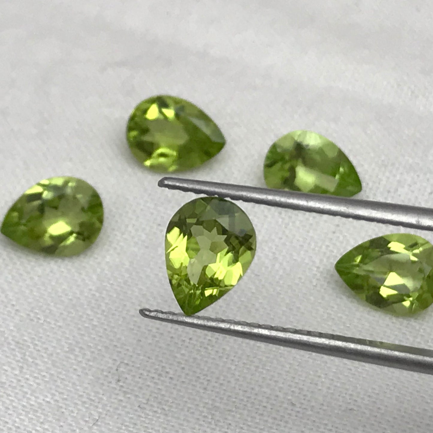 One- 8x6mm Green Peridot Pear Cut, Approx. 1 carat Loose Natural Gem, August Birthstone, Faceted Natural Peridot, Chrysolite, Olivine