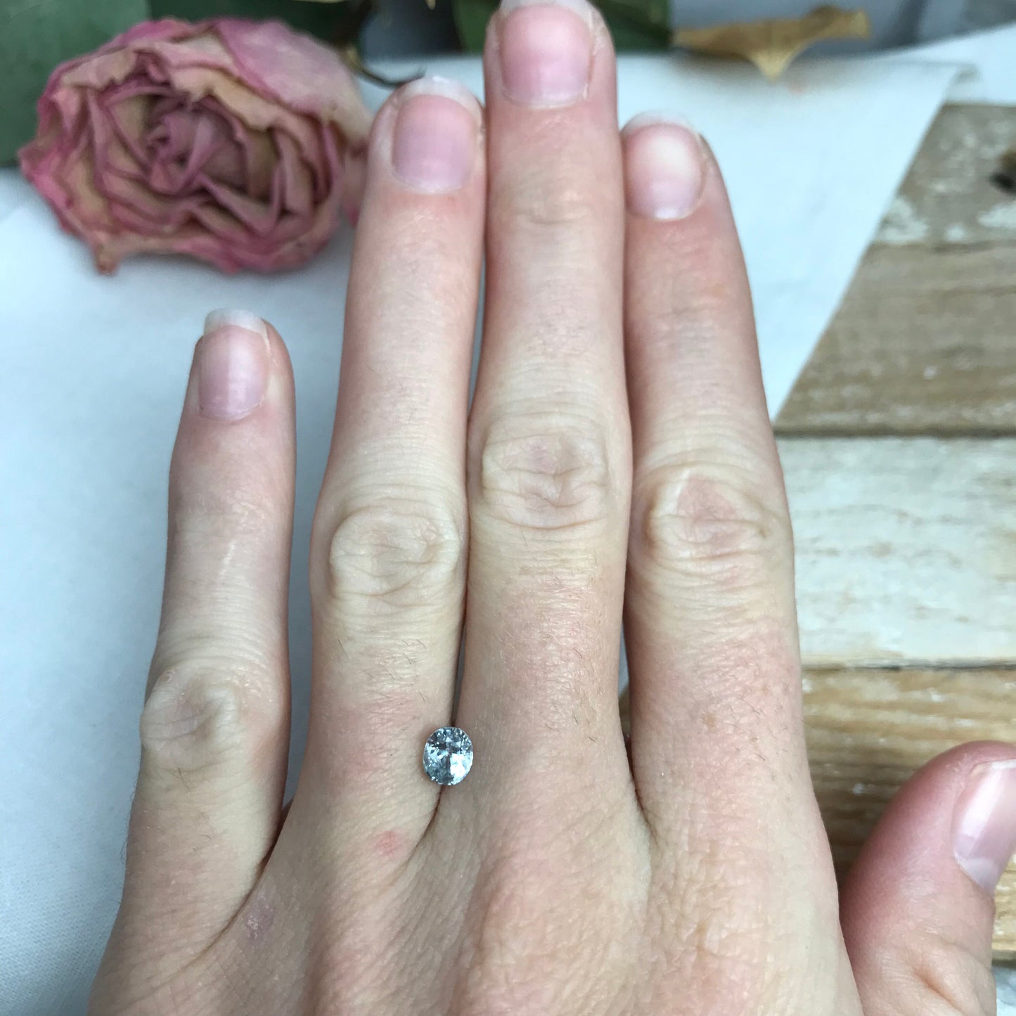 0.89 Carat Light Bluish Green Sapphire 5.4x4.7mm Oval Cut, Unheated Faceted Loose Natural Sapphire, Madagascar