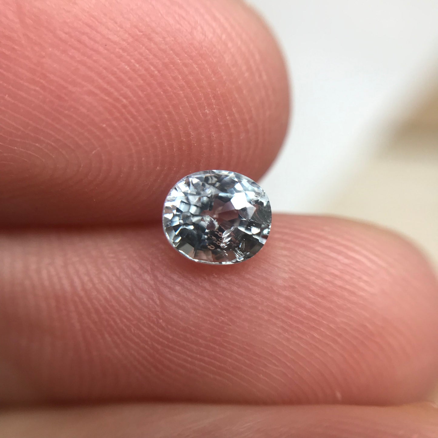 0.89 Carat Light Bluish Green Sapphire 5.4x4.7mm Oval Cut, Unheated Faceted Loose Natural Sapphire, Madagascar