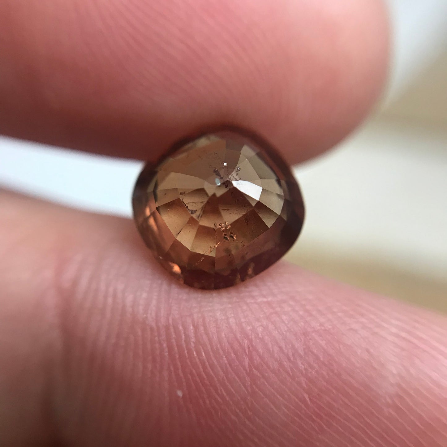 3.54 Carat Malaia Garnet 8.72x8.56mm Cushion Cut, Faceted Loose Unmounted Gemstone, Reddish Orange