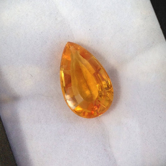 Orange Citrine 18.5x11.3mm 8.8 Carats cts Pear Cut Wholesale Gemstones Loose Faceted Unmounted November Birthstone For Jewelry