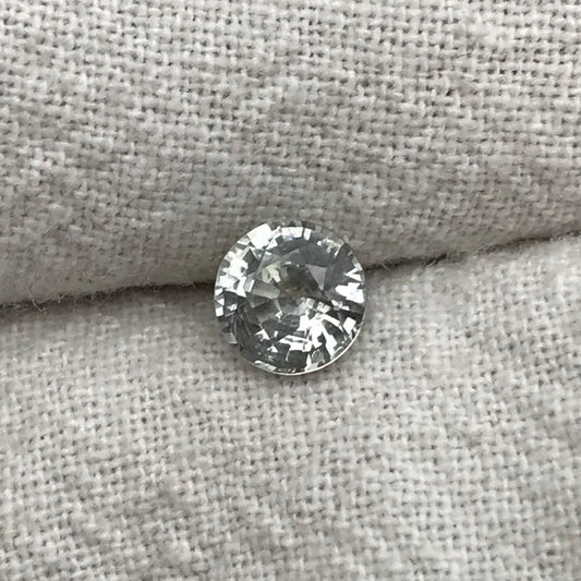 5.2mm Round Natural Light Sapphire 0.76 carat, Faceted Loose Gemstone Very Light Green, 5mm