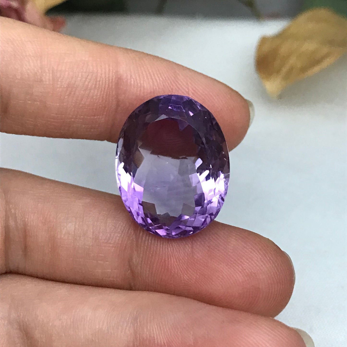 33 Carat Purple Amethyst 22x17.5mm Oval Cut Large Loose Gemstone, Faceted February Birthstone